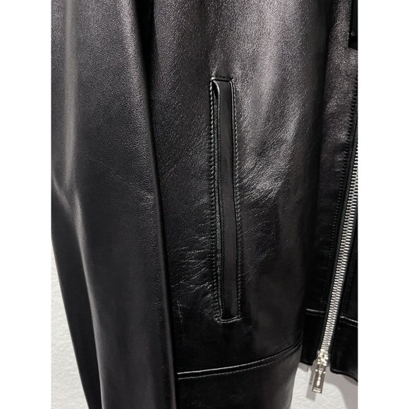 DSQUARED2 Single Rider Jacket / Lamb Leather Bomber / 50/Sheep Leather / Blk NWT - Picture 9 of 16